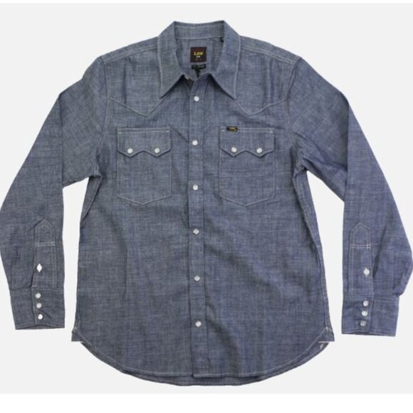 Lee 101 '50s Western Shirt Men's Size L Kaihara Japanese Selvedge Denim 7oz. Dry - Picture 1 of 16